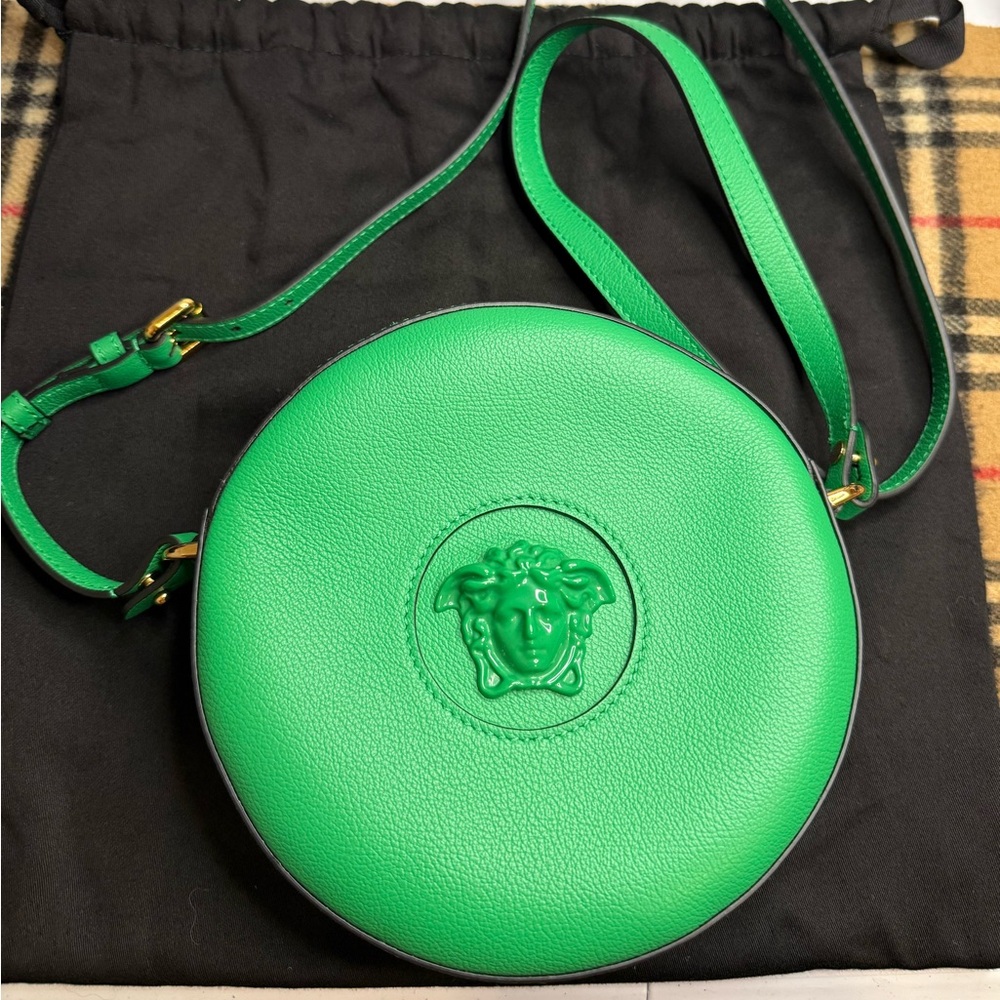 Versace Medusa Green Leather Crossbody Bag